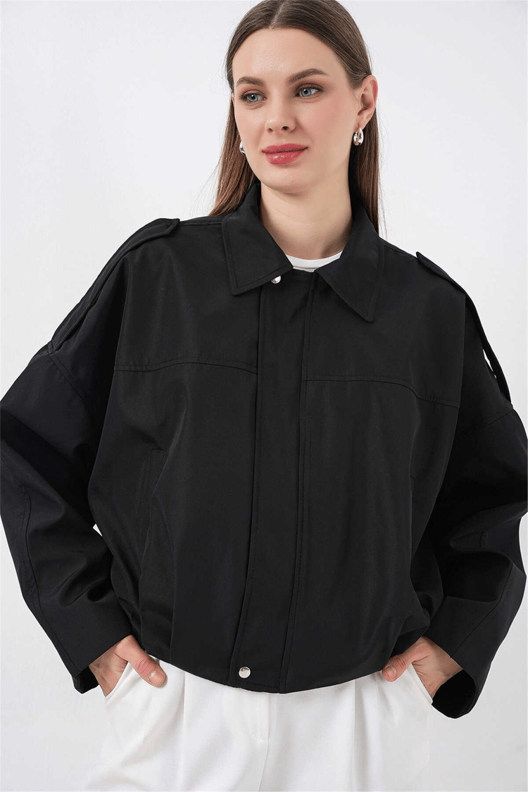 Bigdart 0732 Siyah Kadın Bomber Trenc 36-42