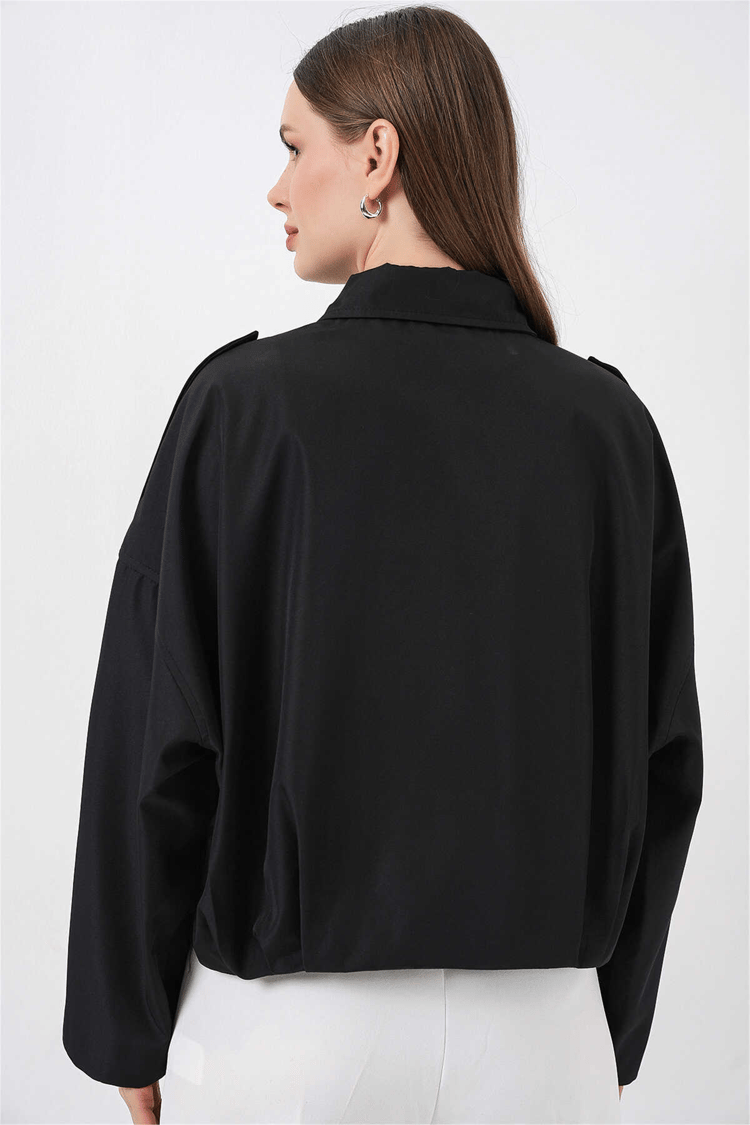 Bigdart 0732 Siyah Kadın Bomber Trenc 36-42