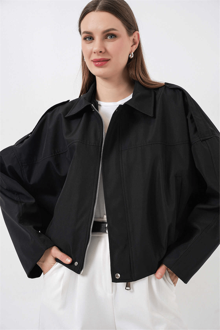 Bigdart 0732 Siyah Kadın Bomber Trenc 36-42