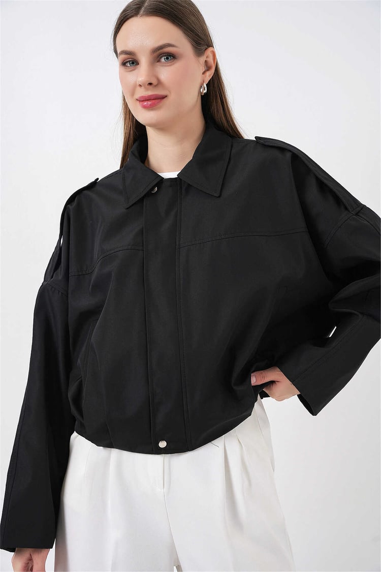 Bigdart 0732 Siyah Kadın Bomber Trenc 36-42