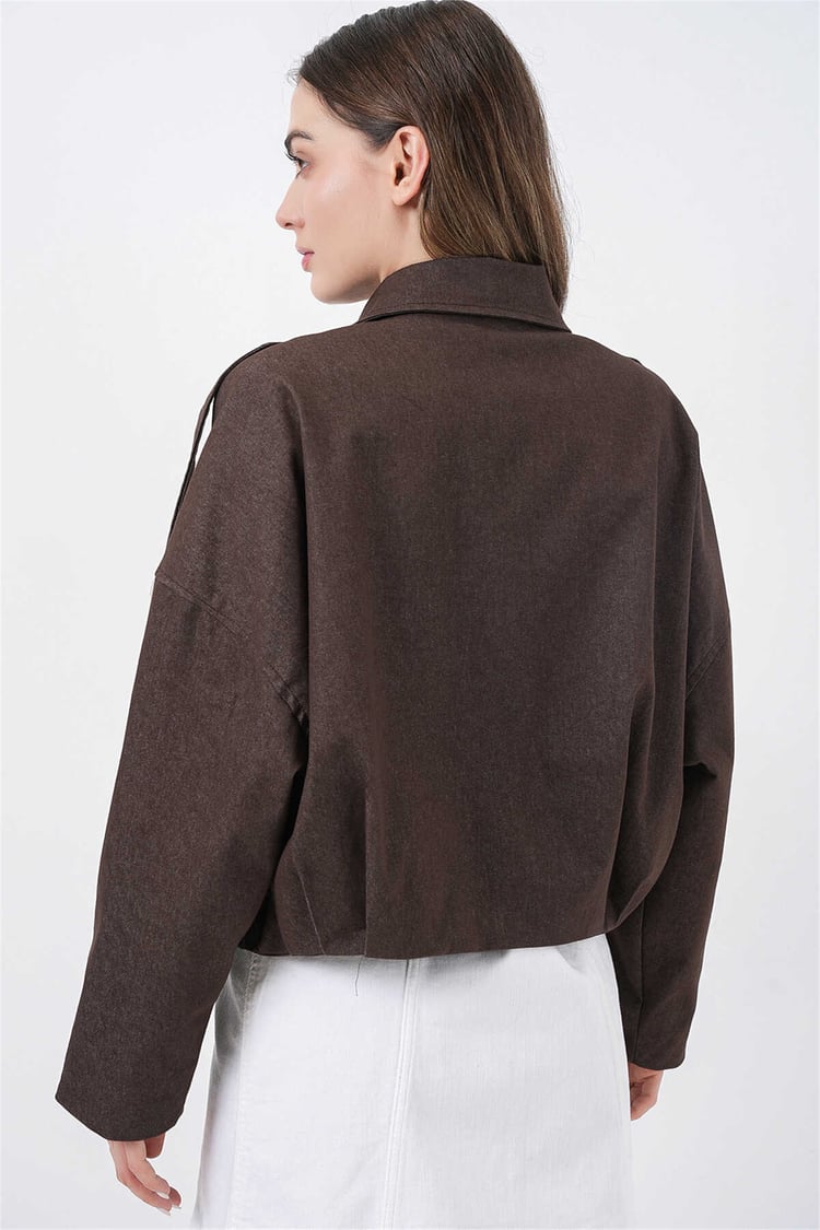 Bigdart 0737 Kahverengi Kadın Bomber Kot Ceket 36-42