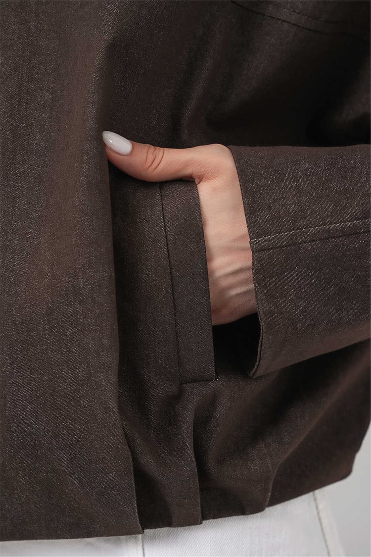 Bigdart 0737 Kahverengi Kadın Bomber Kot Ceket 36-42