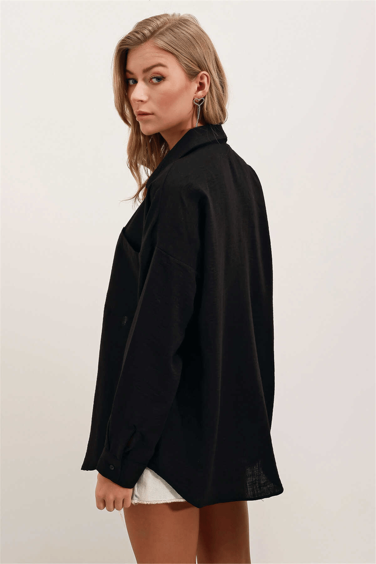 Bigdart 20153 Siyah Kadın Gömlek