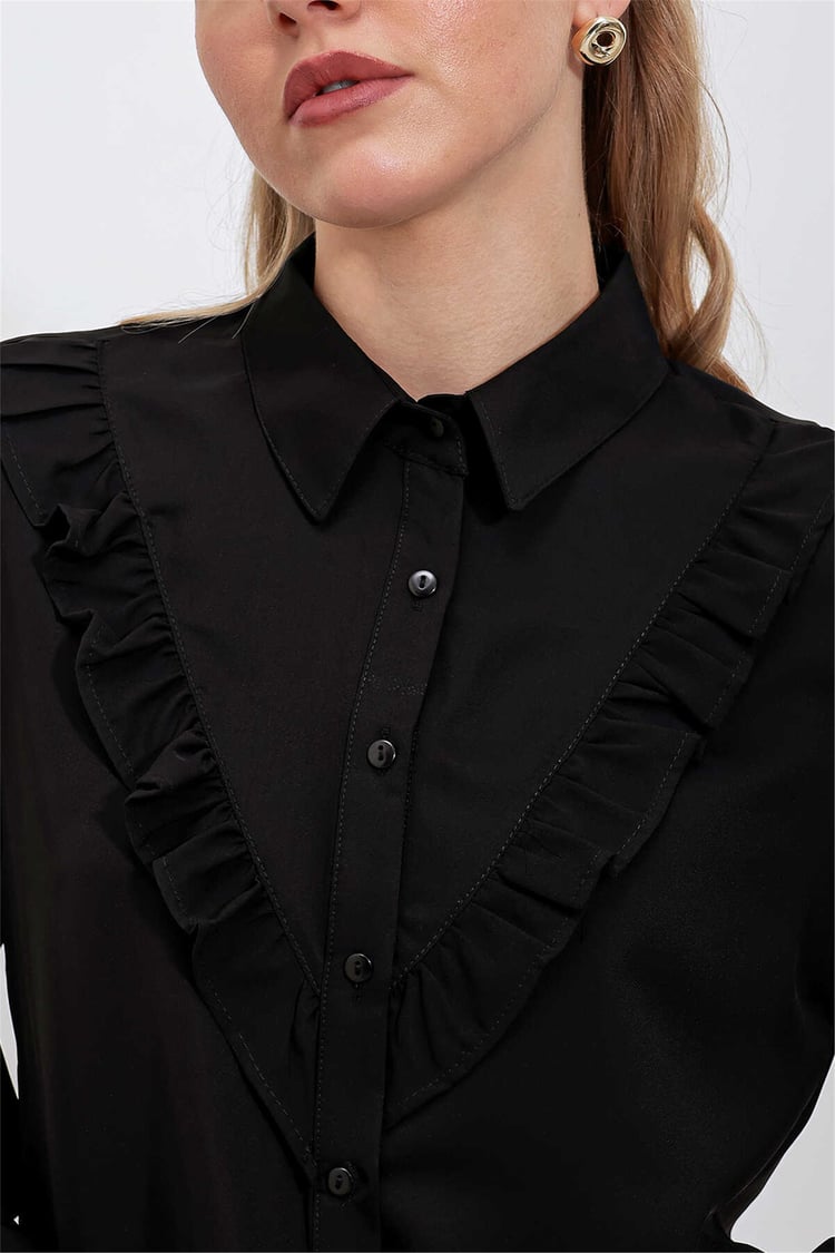 Bigdart 20223 Siyah Kadın Gömlek
