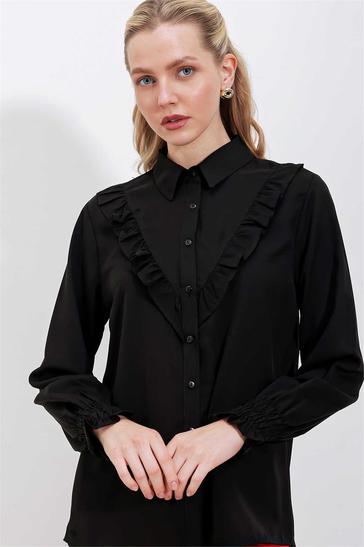 Bigdart 20223 Siyah Kadın Gömlek