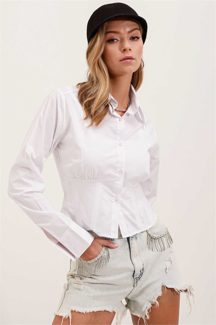 Bigdart 20231 Beyaz Kadın Gömlek