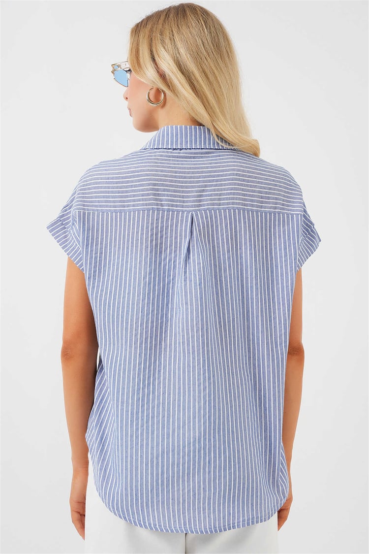 Bigdart 20324 İndigo Kadın Gömlek