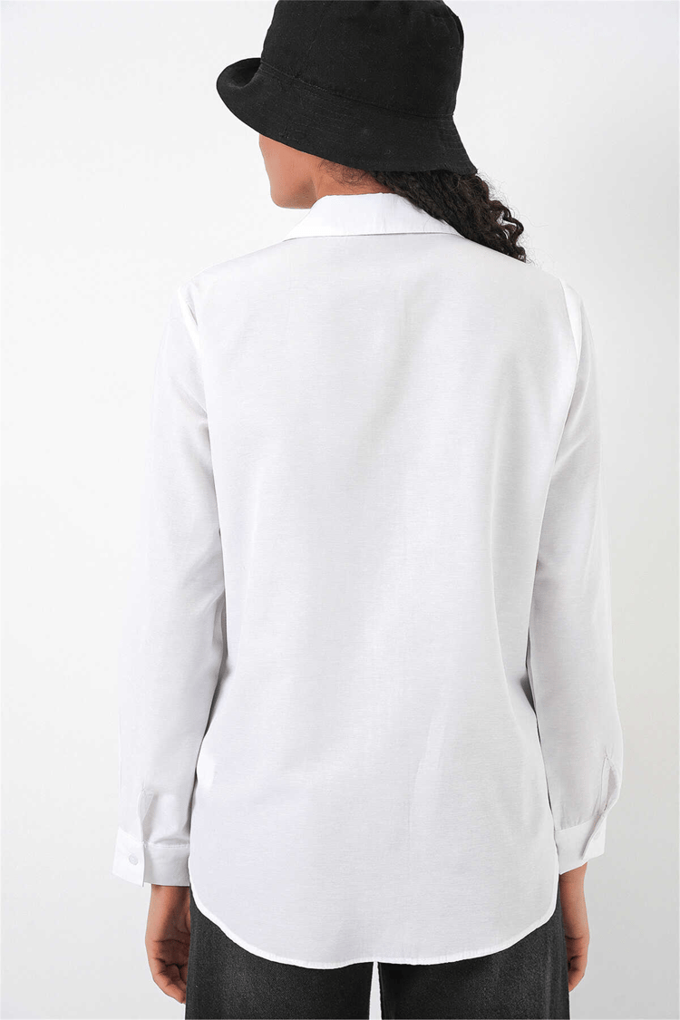 Bigdart 20349 Beyaz Kadın Gömlek