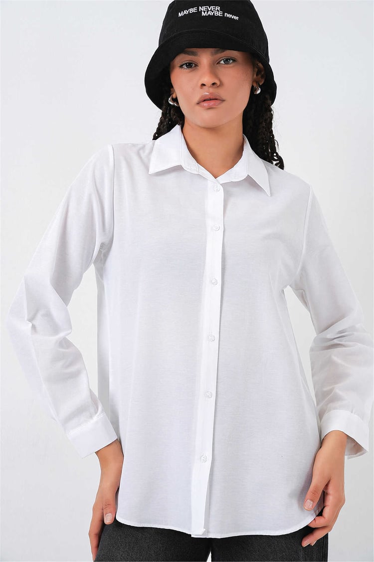 Bigdart 20349 Beyaz Kadın Gömlek