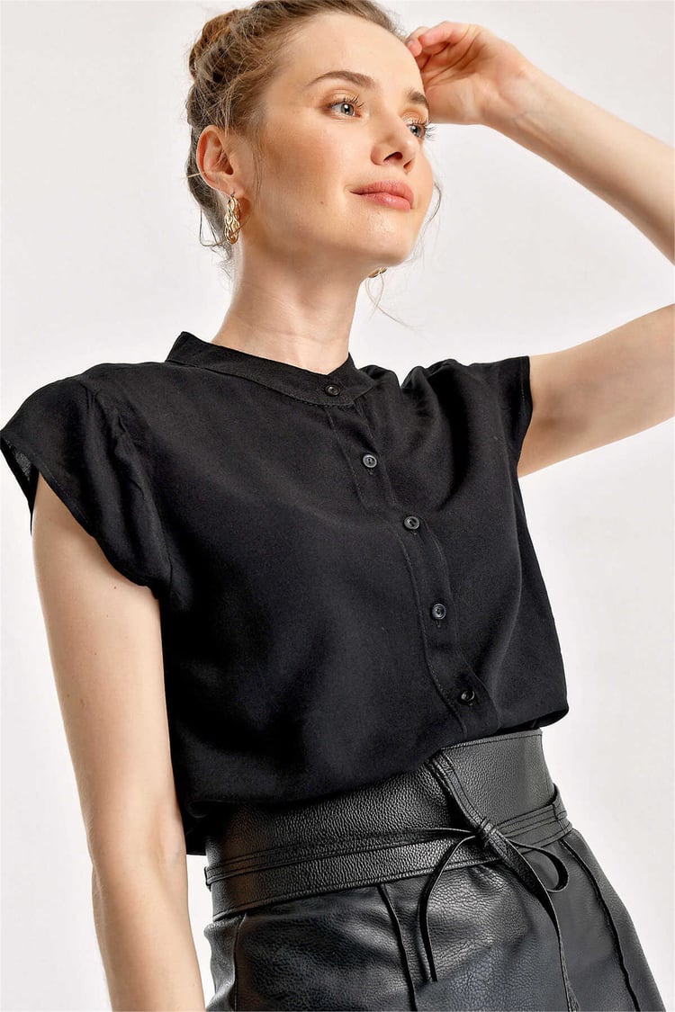 Bigdart 3711 Siyah Kadın Gömlek