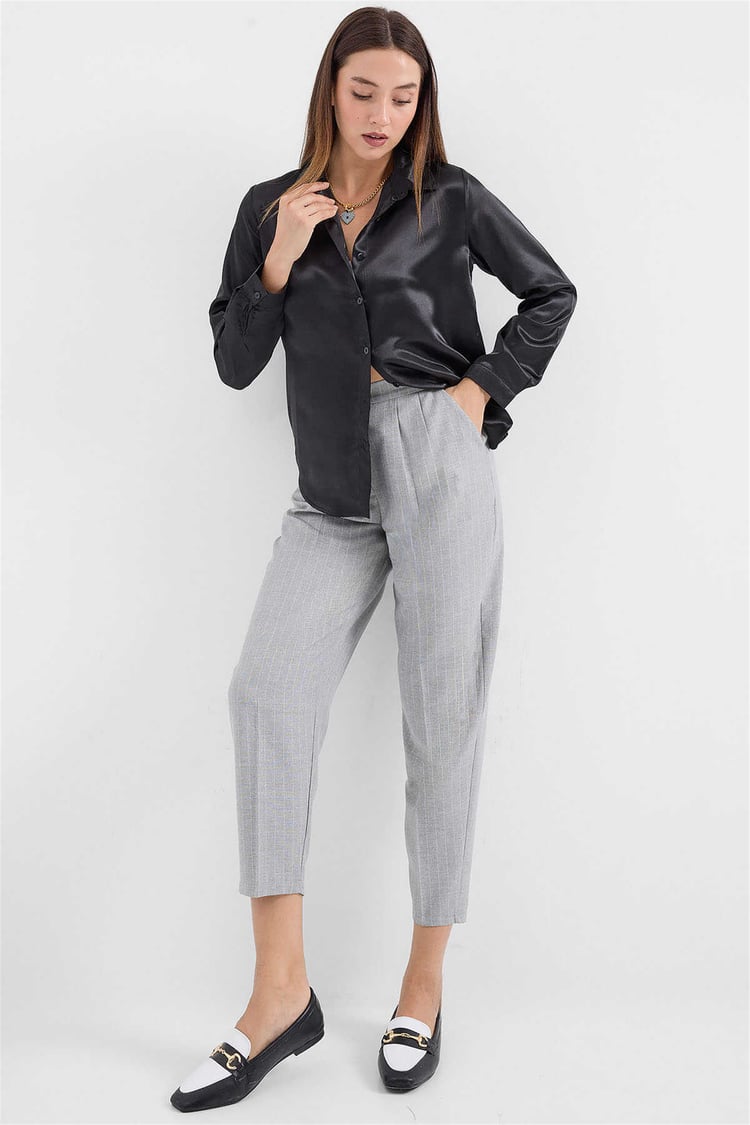 Bigdart 3964 Siyah Kadın Gömlek