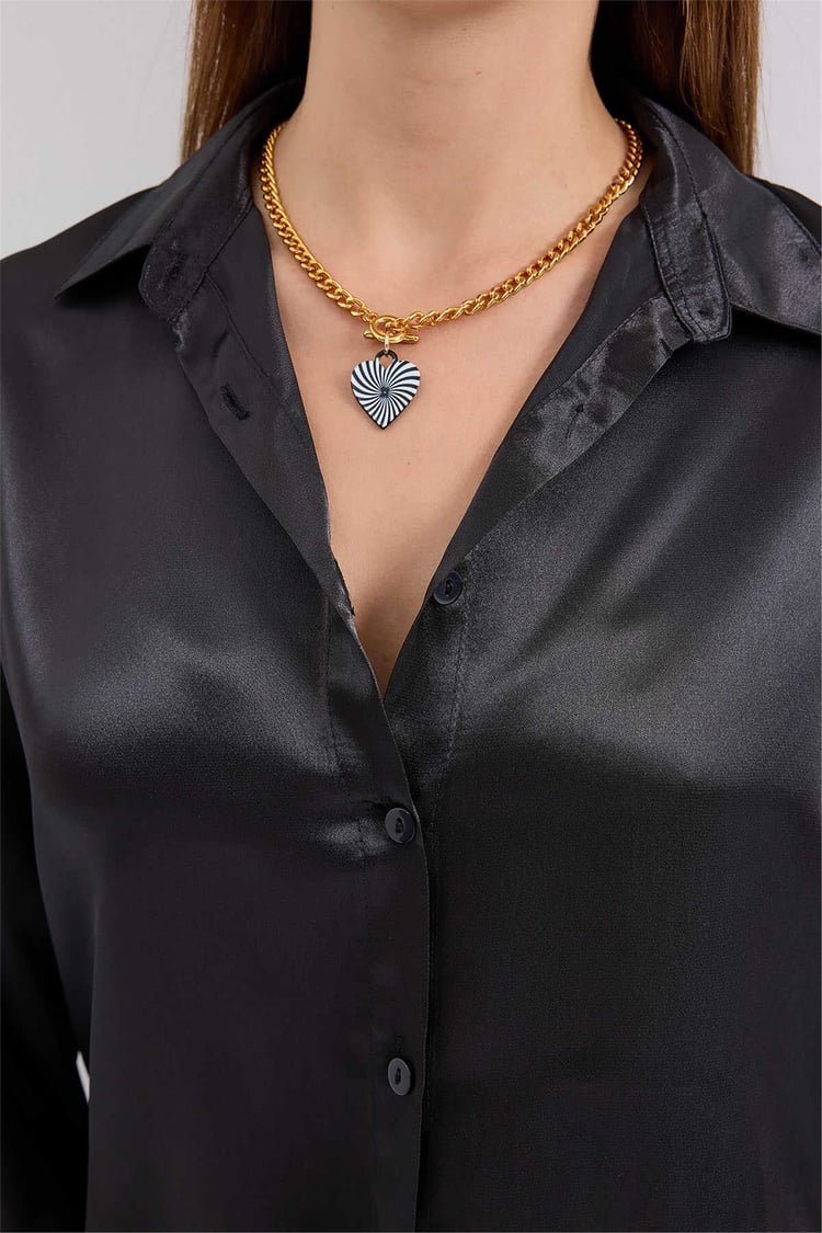 Bigdart 3964 Siyah Kadın Gömlek