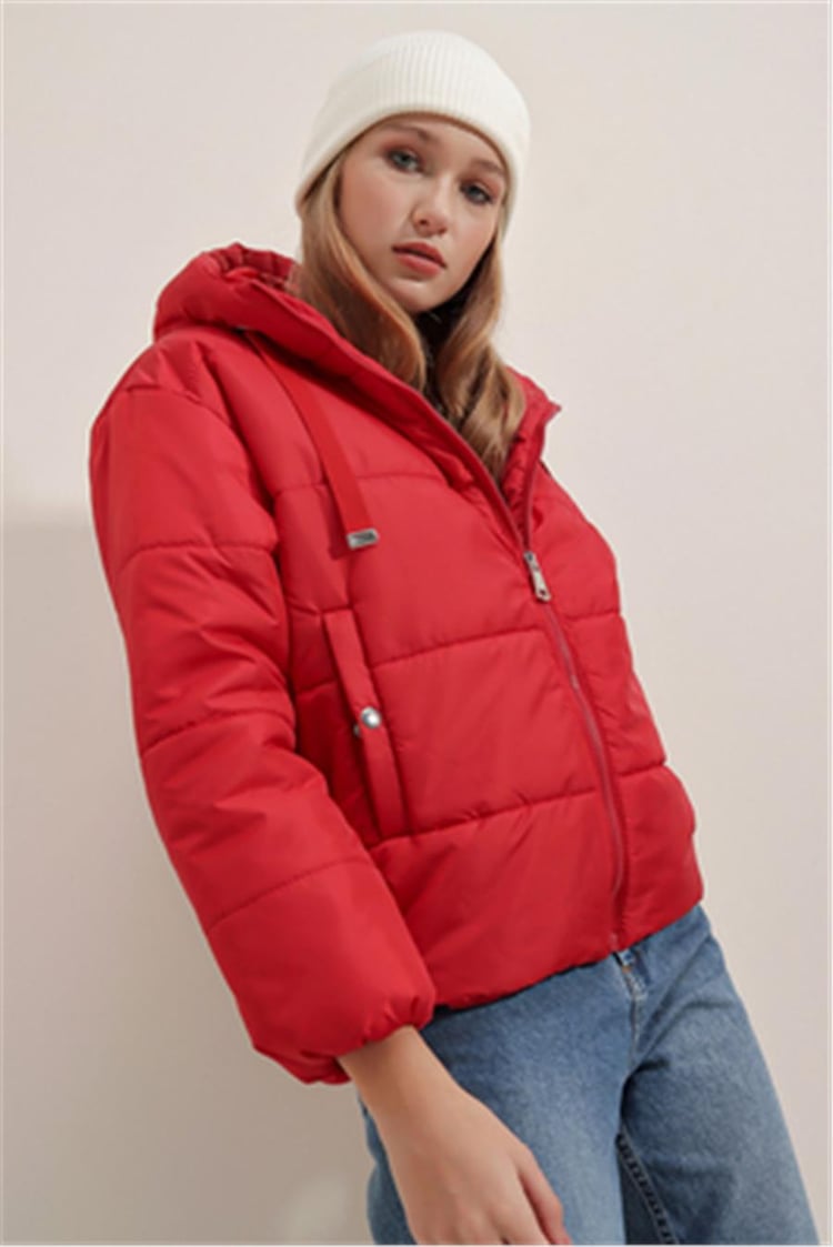 Bigdart 5117 Kırmızı Kadın Mont