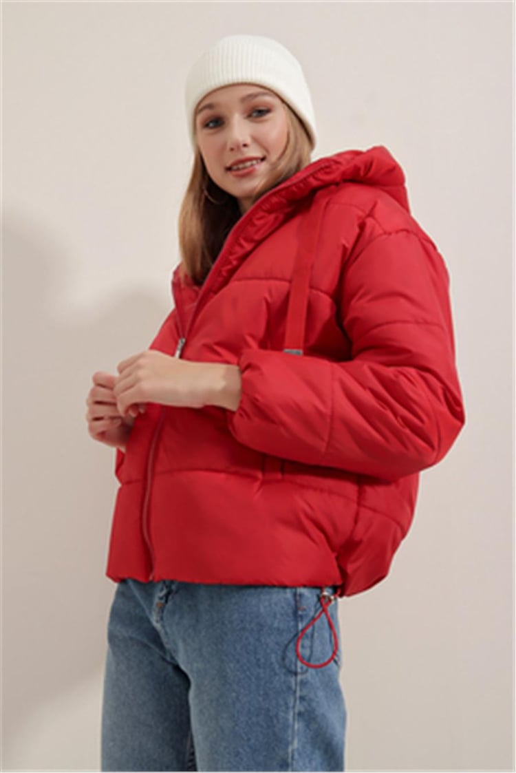 Bigdart 5117 Kırmızı Kadın Mont