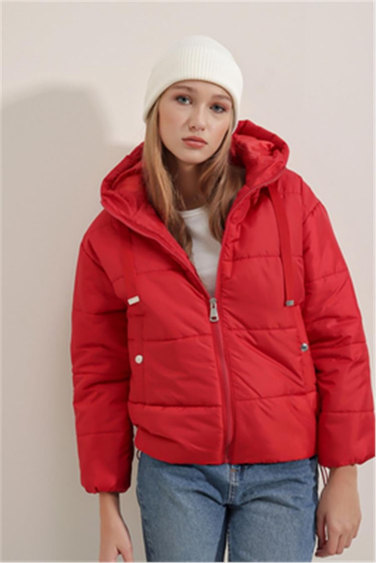 Bigdart 5117 Kırmızı Kadın Mont
