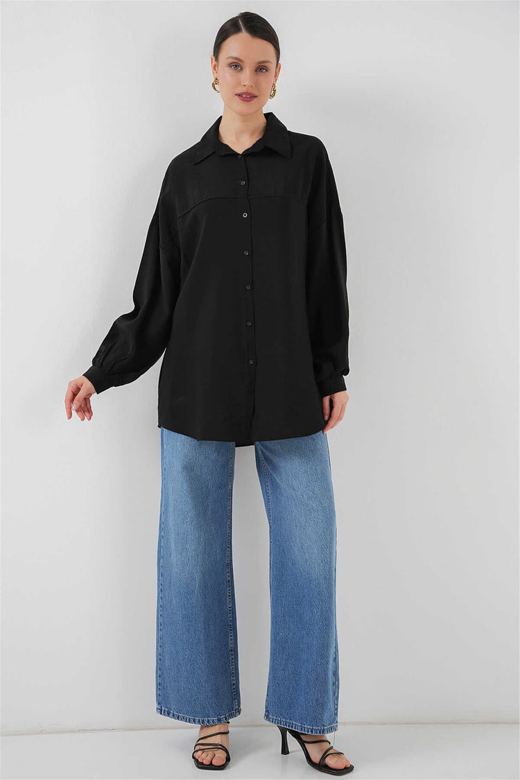 Bigdart 5965 Siyah Kadın Tunık Gömlek 36-44