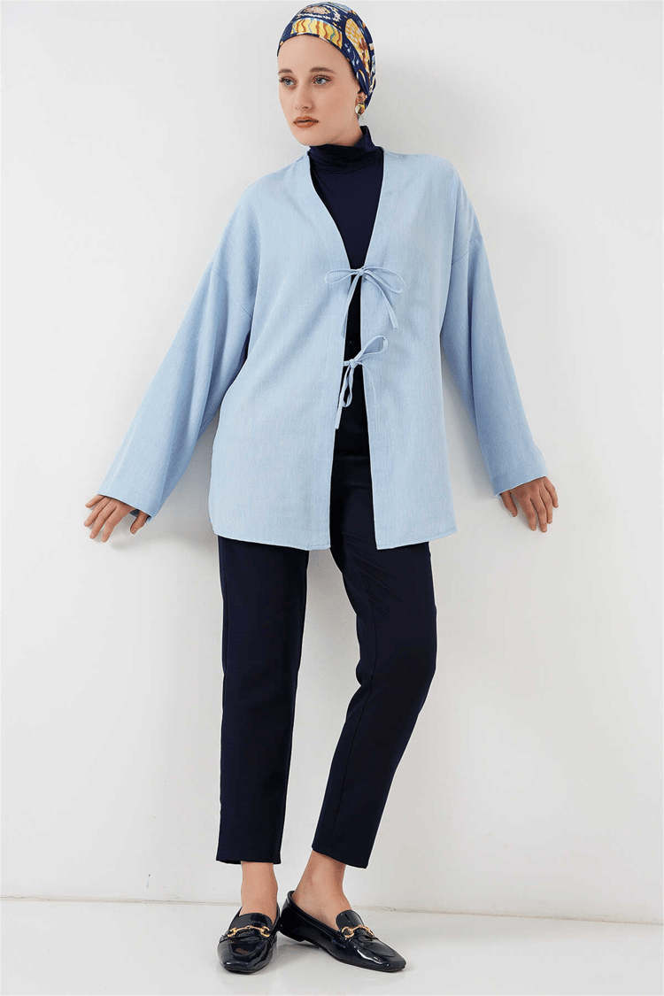 Bigdart 5968 Bebe Mavi Kadın Kimono