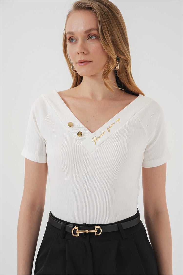 Bigdart 928 Beyaz Kadın Tshirt