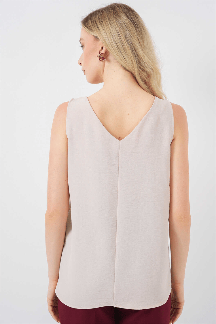 Bigdart 950 Krem Kadın Sıfır Kol Bluz 36-42