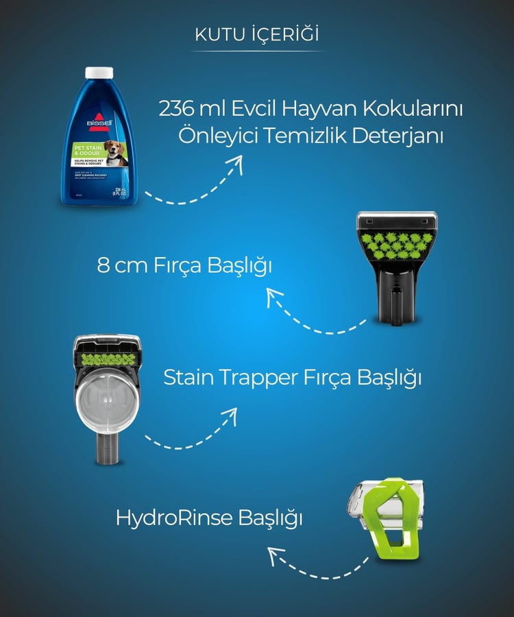Bissell SpotClean Pet Plus Evcil Hayvanlı Evlere Özel Halı – Koltuk Yıkama ve Leke Çıkarma Makinesi