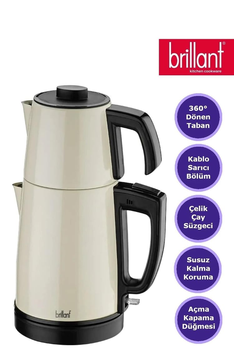 Brillant CS-5943 Çay Seti Navi Krem Elektrikli