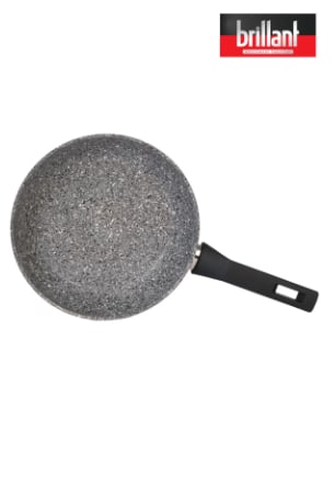 Brillant Lüks Granit 24 Cm Tava Yanmaz Yapışmaz Tava Gri