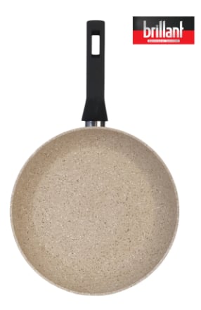 BRİLLANT TAVA EZMBrillant Granit 28 Cm Tava Yanmaz Yapışmaz Tava Krem