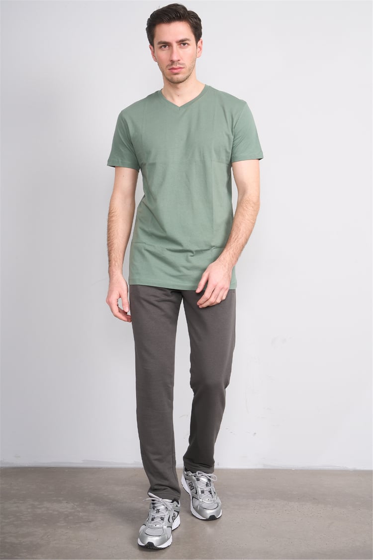 C.K Y26 7006 Mnt Haki Erkek 3 İp Şardonsuz Eşofman Alt