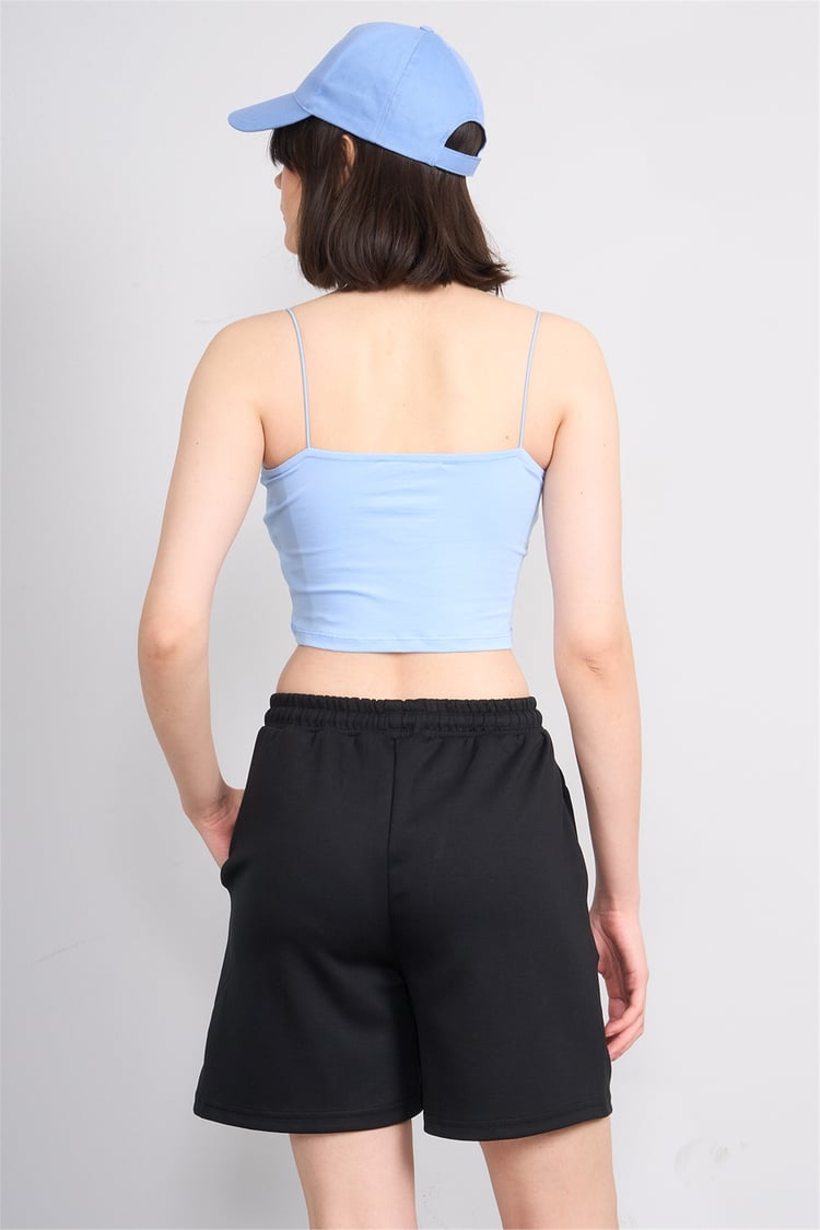 C.K Y26 8453 Fithit Byn Ip Askılı Penye Crop Atlet Bebe Mavi