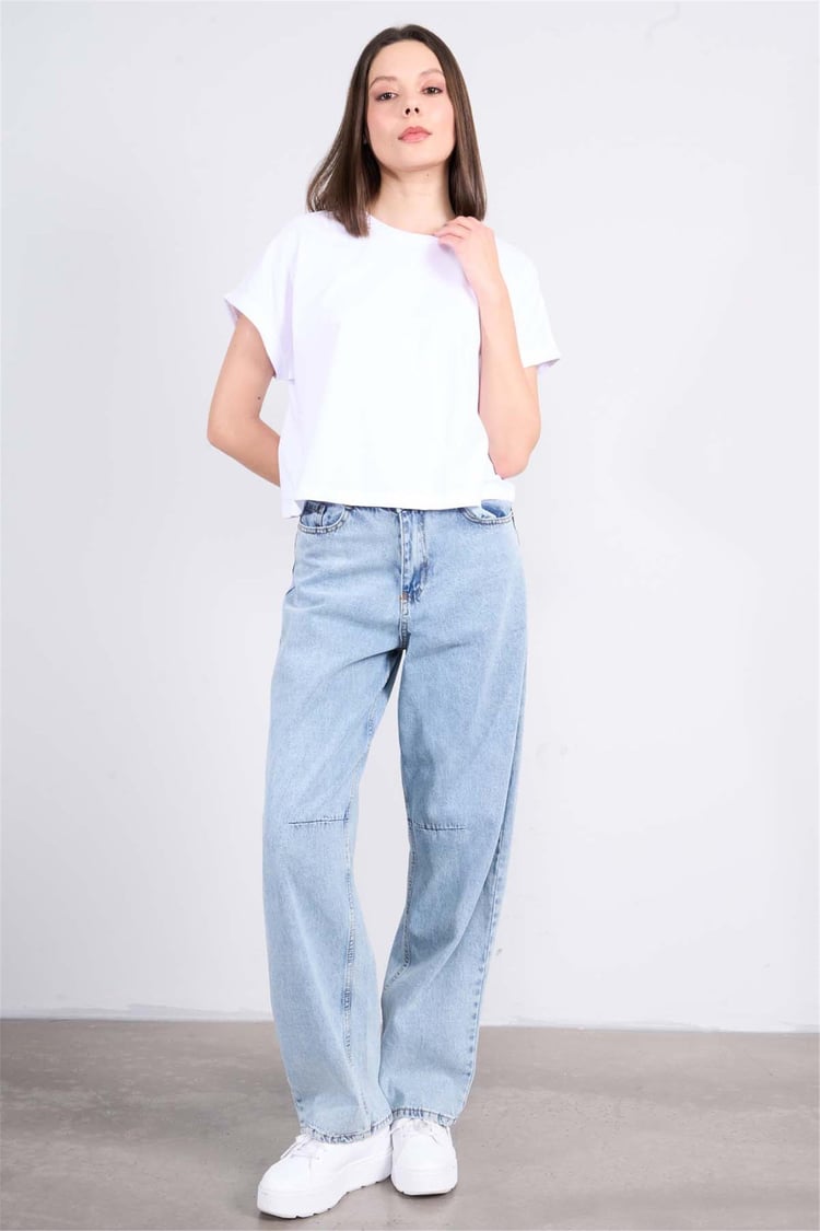 C.K Y26 8382 Fithit Byn B.Yk 30/1 Penye Oversıze T-shirt Beyaz