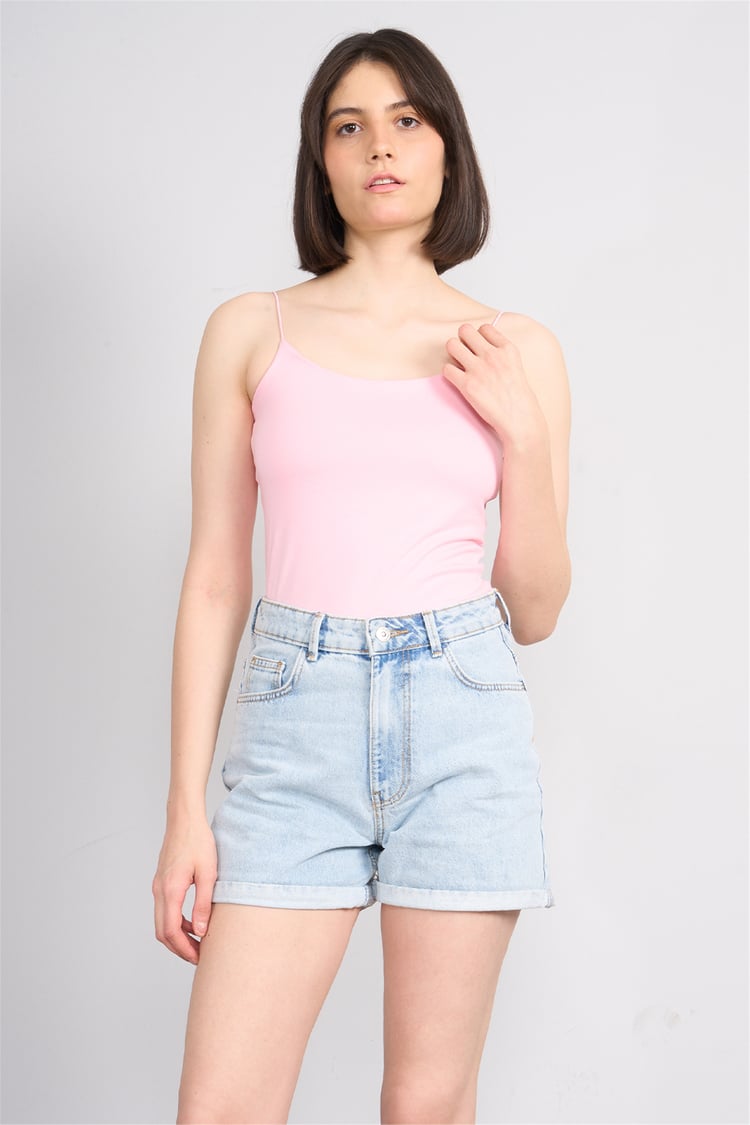 C.K Y26 8445 Fithit Byn Ip Askılı Penye Atlet A.Pembe