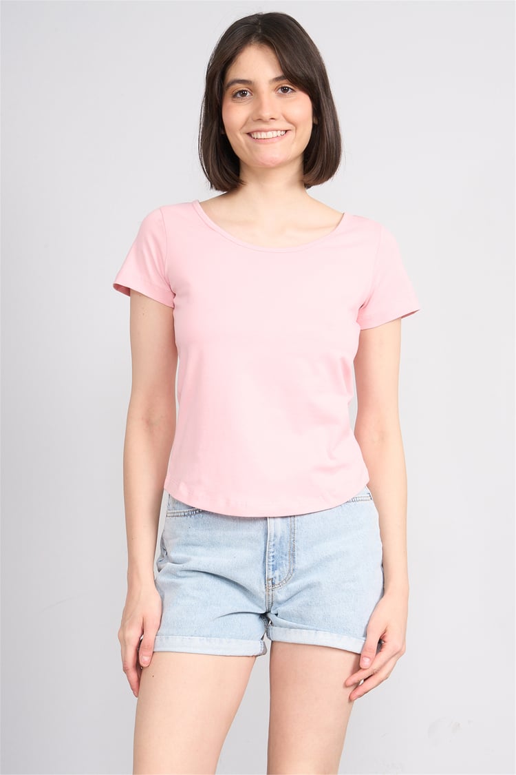 C.K Y26 8461 Fithit Byn U.Yk Penye Spagettı T-shirt Pudra