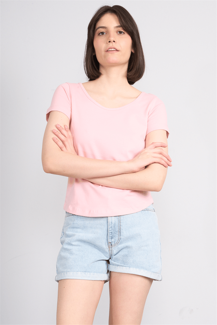 C.K Y26 8461 Fithit Byn U.Yk Penye Spagettı T-shirt Pudra