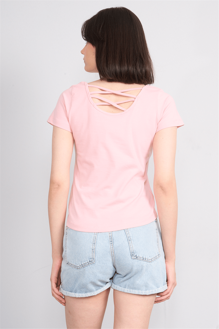C.K Y26 8461 Fithit Byn U.Yk Penye Spagettı T-shirt Pudra