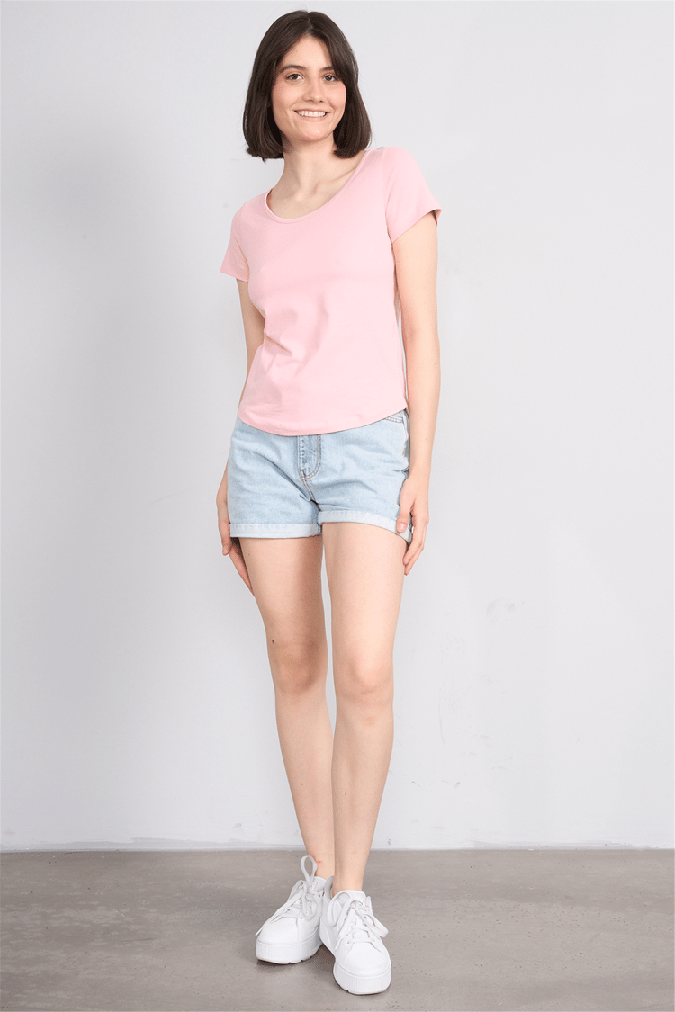 C.K Y26 8461 Fithit Byn U.Yk Penye Spagettı T-shirt Pudra