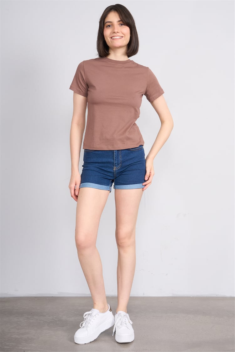 C.K Y26 8501 Fithit Byn B.Yk S.Fıt Penye T-shirt Kakao