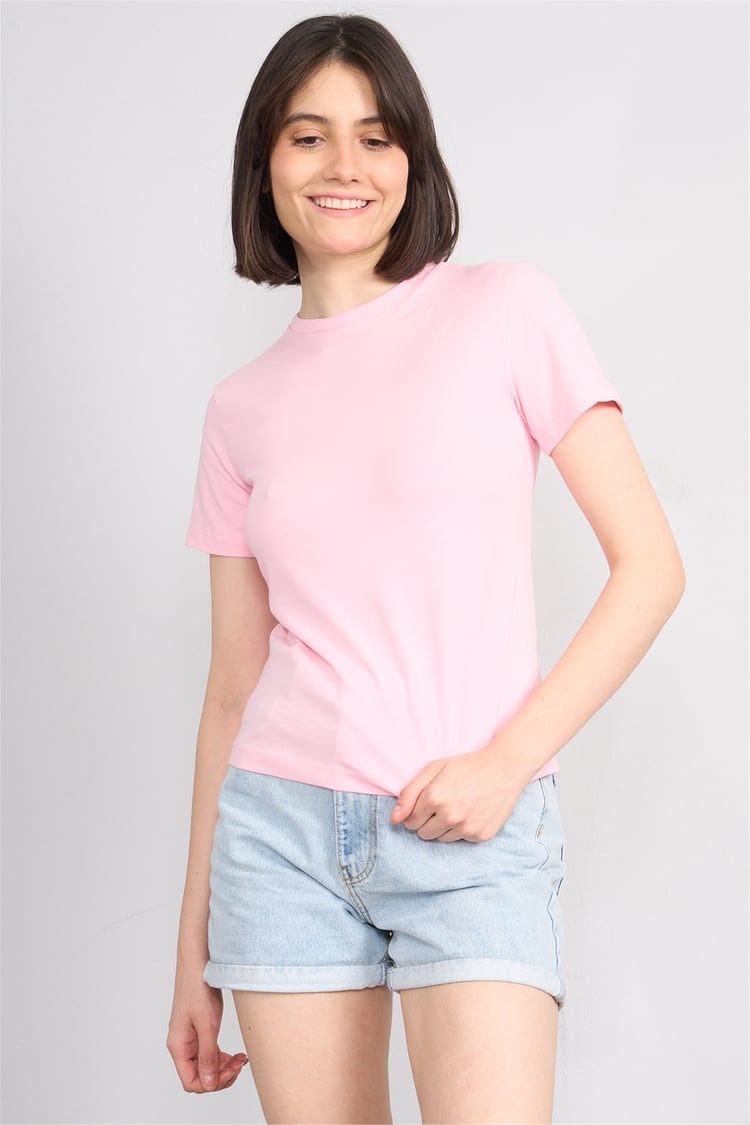 C.K Y26 8501 Fithit Byn B.Yk S.Fıt Penye T-shirt A.Pembe