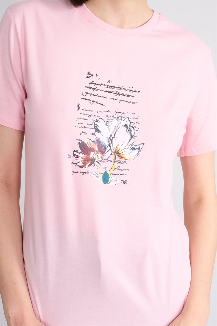 C.K Y26 8781 Fithit Byn B.Yk Regular Baskılı T-shirt A.Pembe