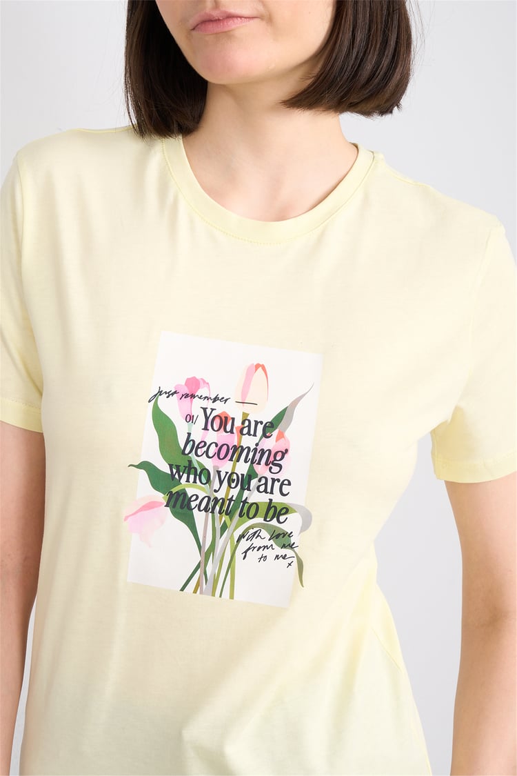 C.K Y26 8787 Fithit Byn B.Yk Regular Baskılı T-shirt U.Sarı