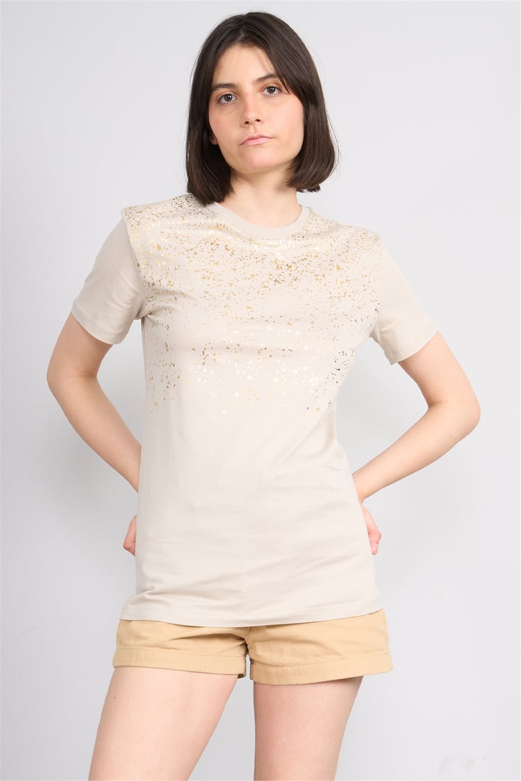 C.K Y26 8923 Fithit Byn B.Yk Regular Baskılı T-shirt Vizon