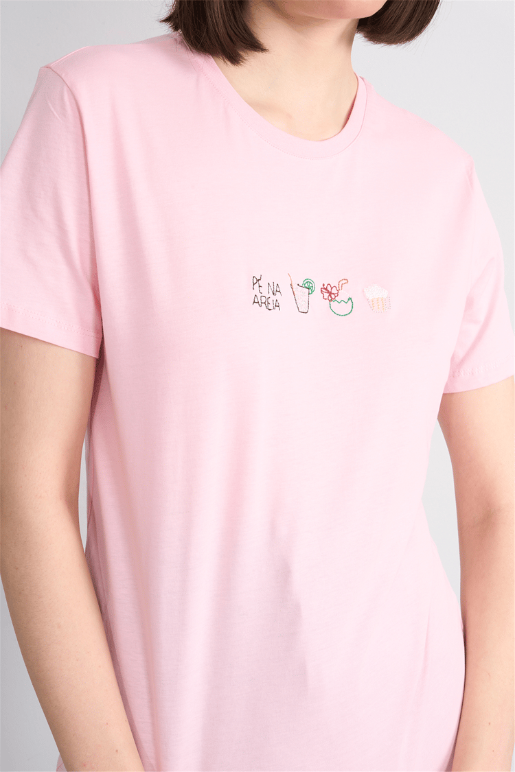 C.K Y26 8951 Fithit Byn B.Yk Regular Nakışlı T-shirt A.Pembe