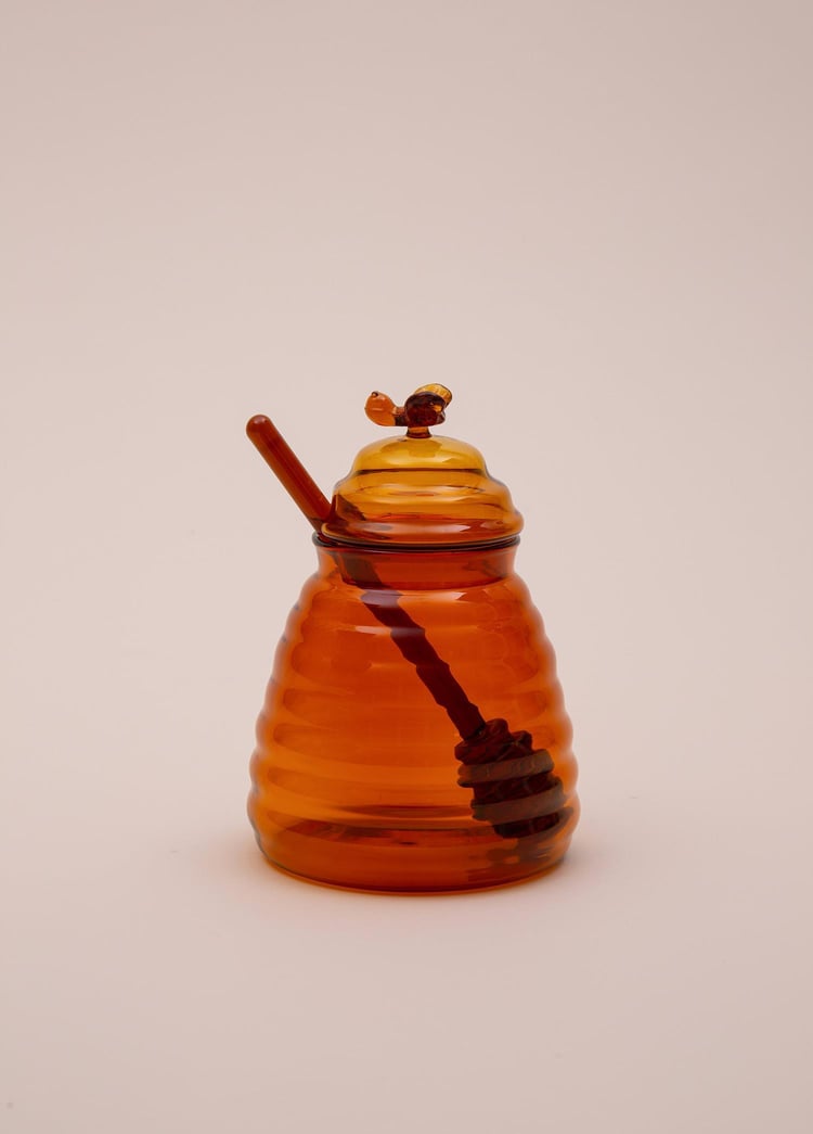 Cam Bal Kavanozu Amber 13 Cm