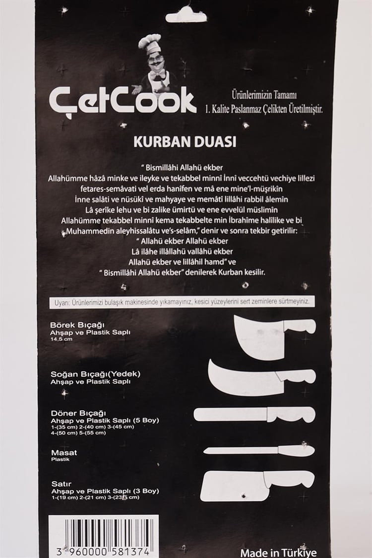 Çetcook 3'lü Kurban Bıçak Seti