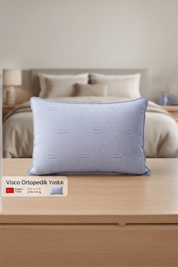 Çethome 50X70 CM 1000 Gr Visco Yastık Mavi