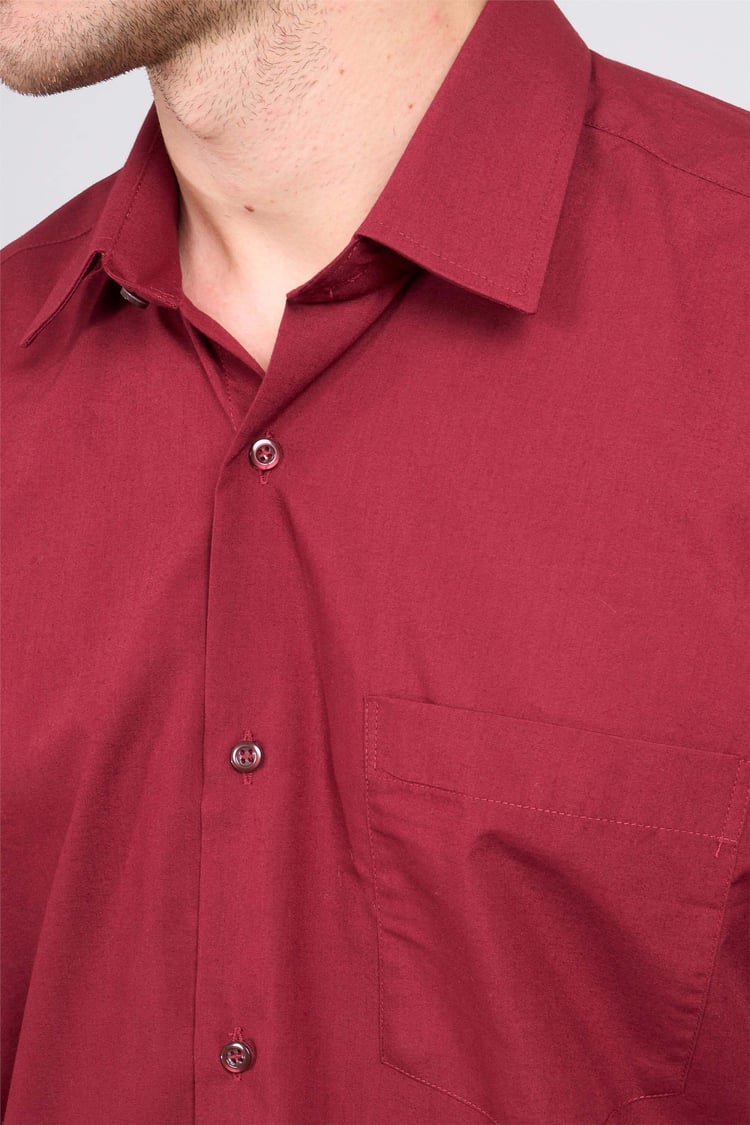 Çetinkaya 210 D Erkek T.COTTON Uzun Kol Bordo Gömlek