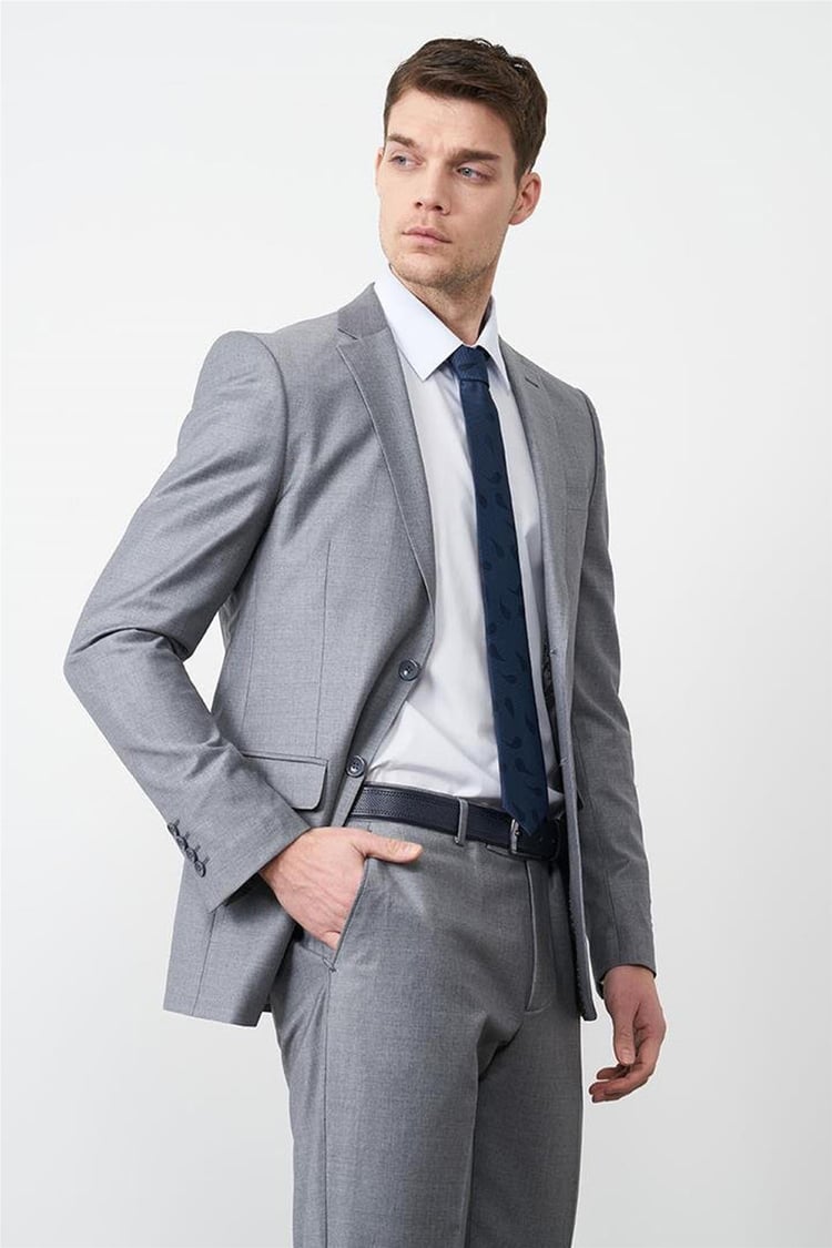 Çetinkaya Altınyıldız Erkek Koyu Gri Slim Fit Takım Elbise