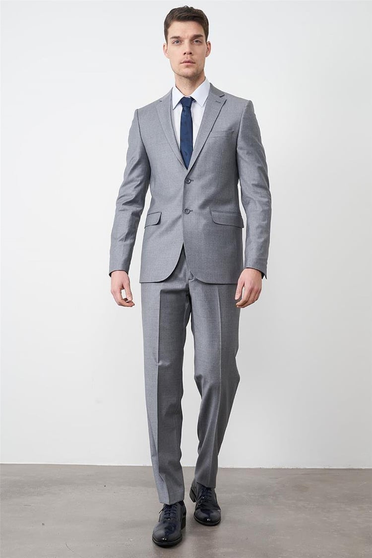 Çetinkaya Altınyıldız Erkek Koyu Gri Slim Fit Takım Elbise
