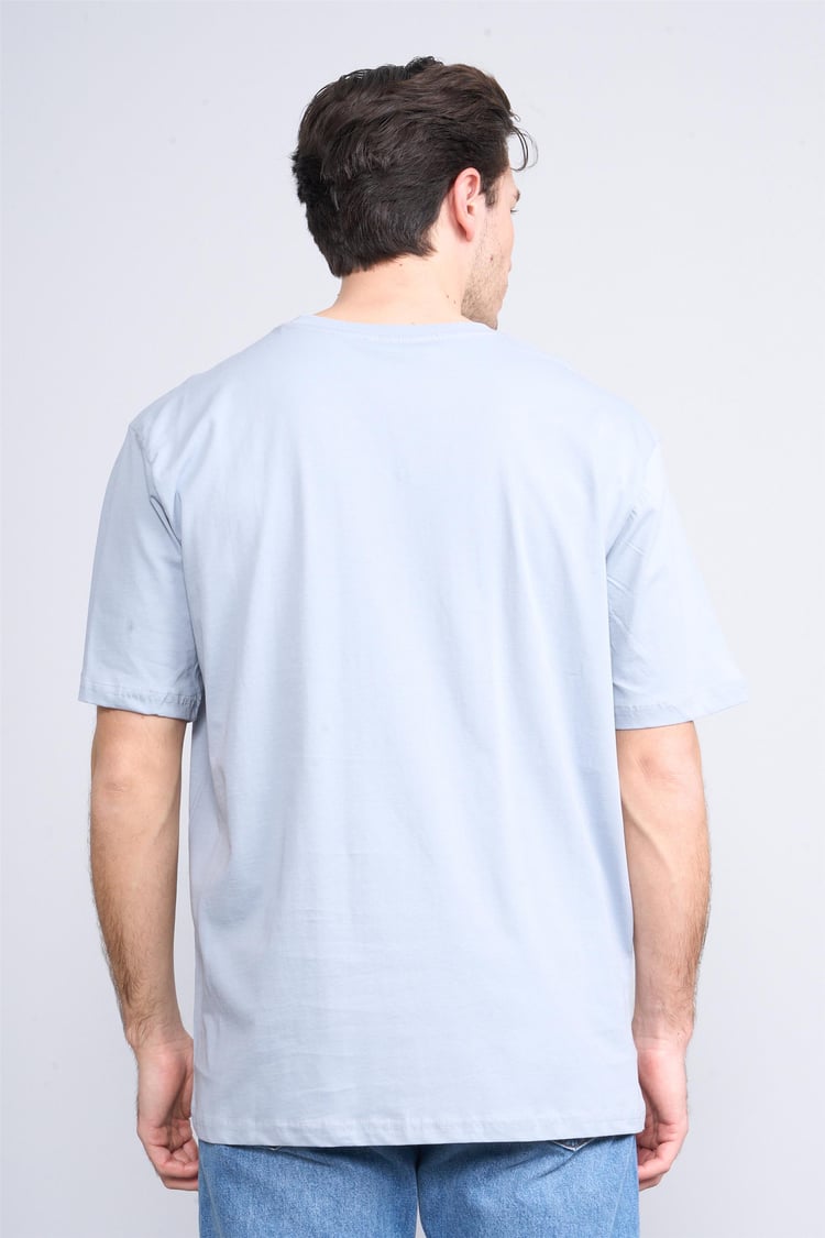 Çetinkaya Chester Polo 3866 Bisiklet Yaka 30/1 Penye Regular Baskılı T-shirt Gri