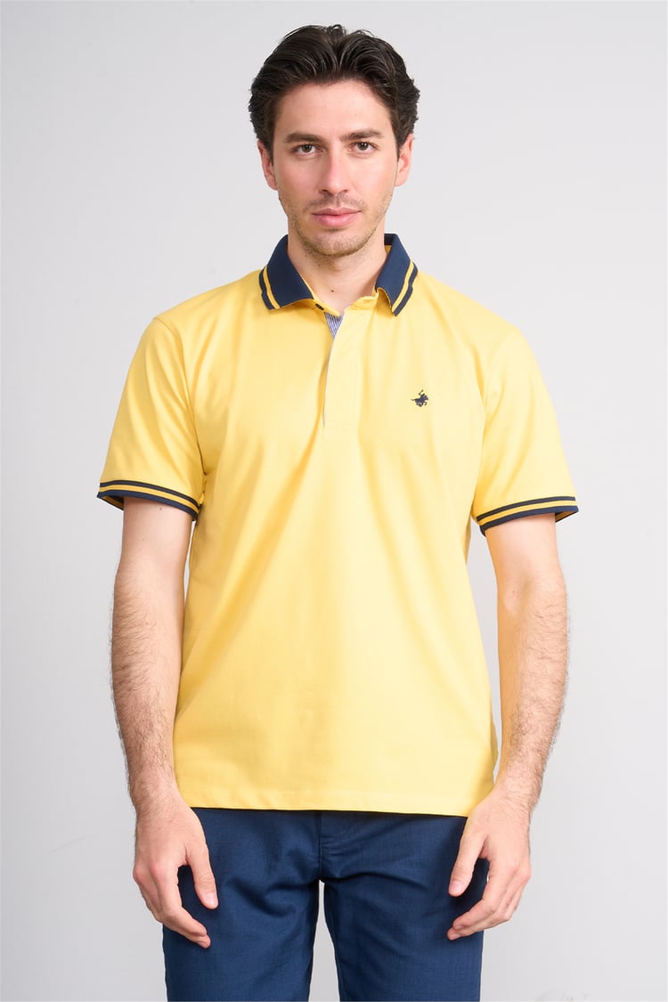 Çetinkaya Chester Polo 4704 Polo Yaka Regular 36/1 Pike T-shirt Sarı