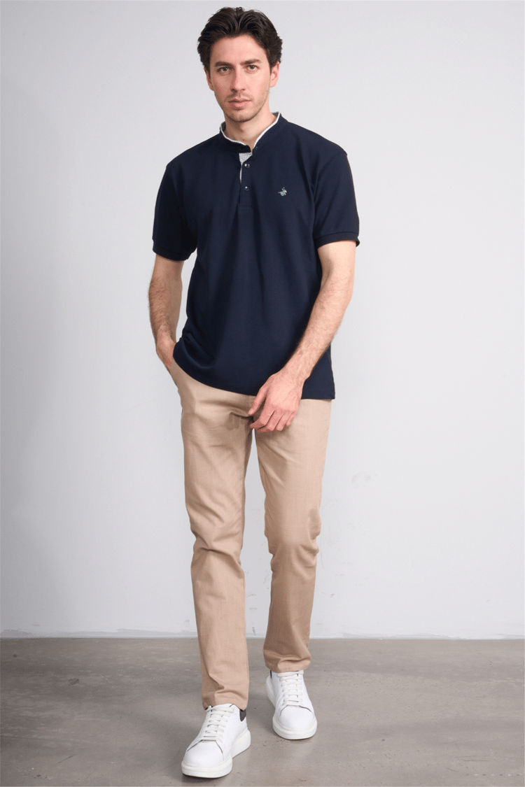 Çetinkaya Chester Polo 4728 Hakim Yaka Regular 30/1 Pike T-shirt Lacivert